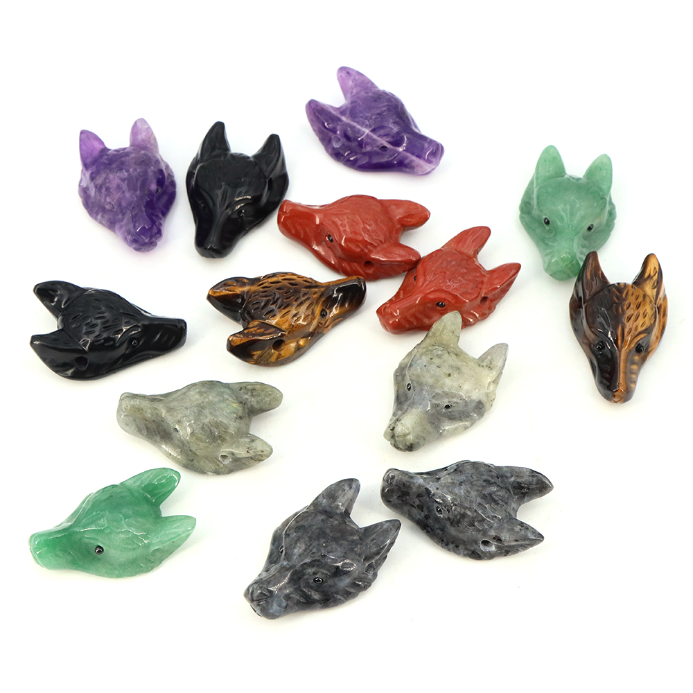 40mm cabeça de lobo pingente d - Jewelry Making Gemstones avaliação e preço