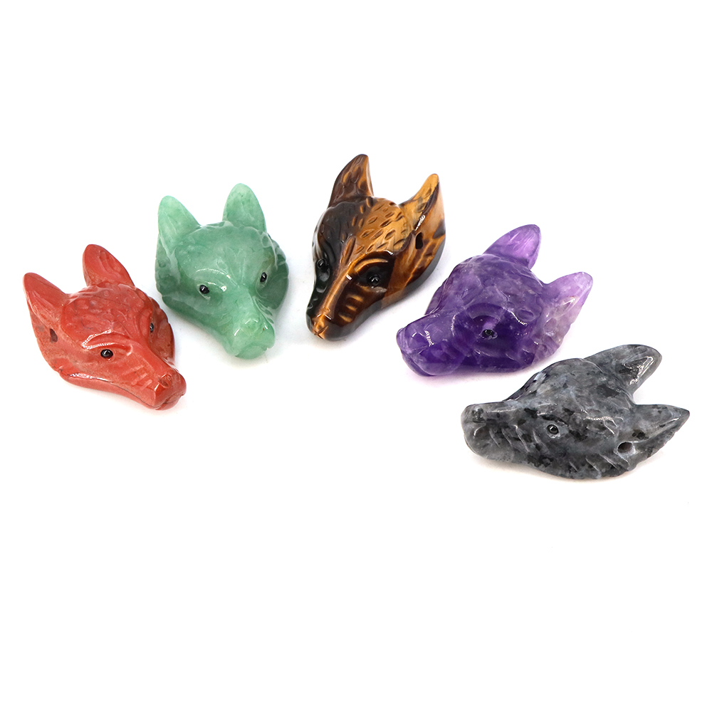 40mm cabeça de lobo pingente d - Jewelry Making Gemstones avaliação e preço